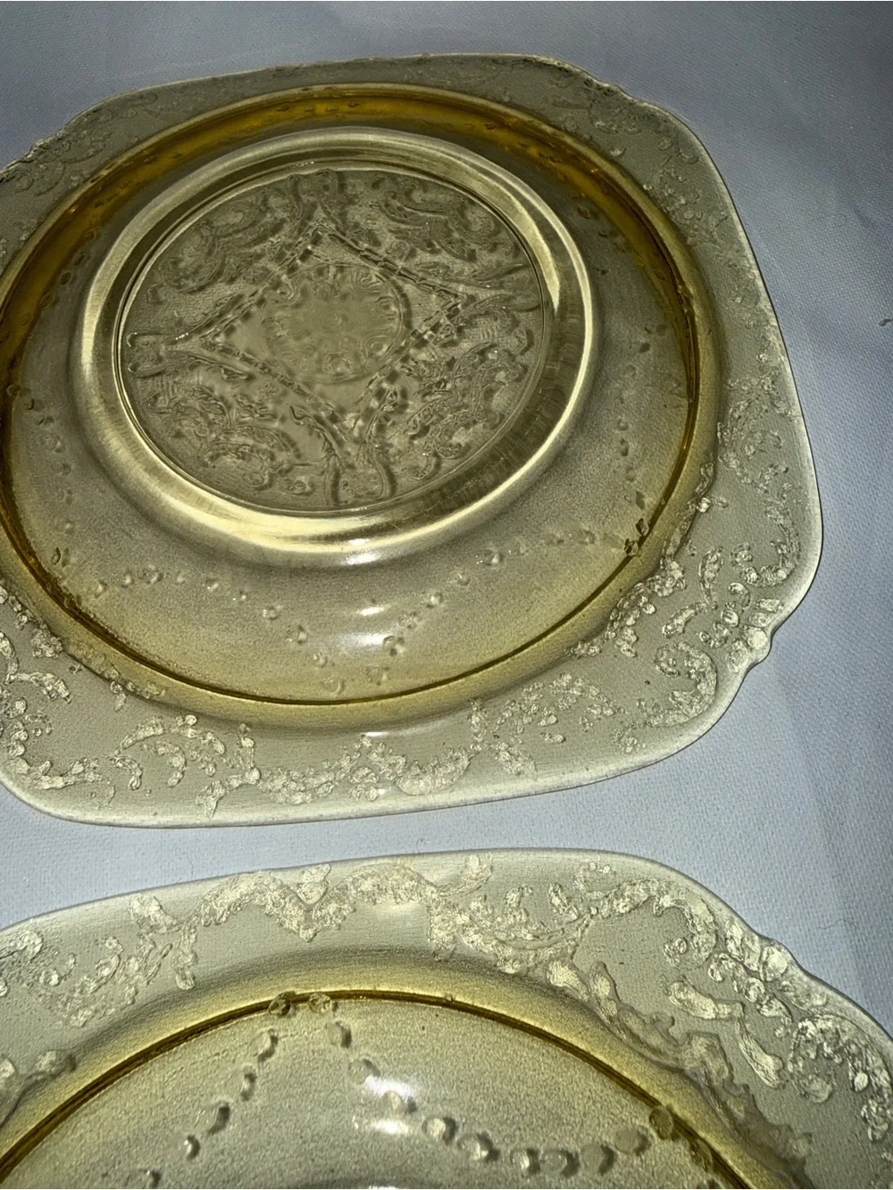 Vintage Amber Depression Glass Dessert Salad Plates Set of 4